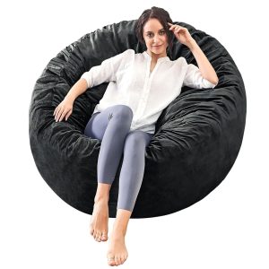 Grownup Bean Bag Chairs – Reminiscence Foam Beanbag Furnishings – Gentle Microfiber Couch for Youngsters and Teenagers – Plush Spherical Sofa for Residing Room, Bed room, or Faculty Dorm – 3 ft,