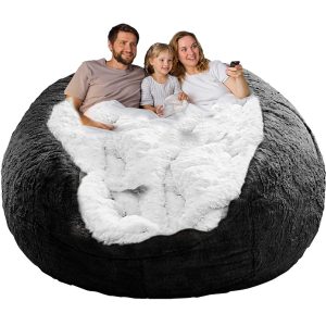 Bean Bag Chair Cowl (Cowl Solely, No Filler) – Giant Spherical Smooth Fluffy PV Velvet Washable Bean Bag Couch Mattress Cowl for Adults, Appropriate for Dwelling Room, Bed room, and Out of doors Use,…