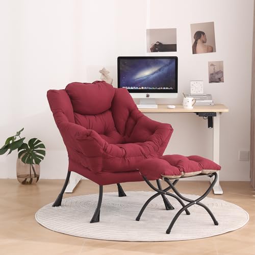 Tiita Trendy Lazy Chair with Ottoman - Spacious Accent Lounge Couch Armchair for Studying and Leisure in Bed room, Dwelling Room, Dorms, Backyard, and Extra